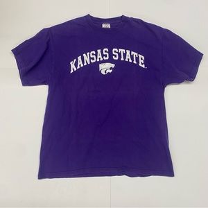 Kansas State Purple Cotton T-Shirt Size Large Mens